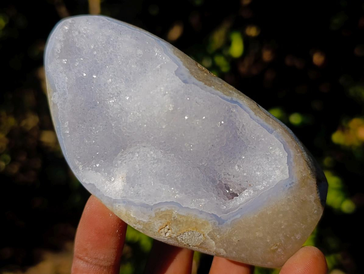 Polished Blue Lace Agate Standing Display Pieces x 6 From Nsanje, Malawi - Toprock Gemstones and Minerals 