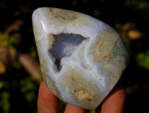 Polished Blue Lace Agate Standing Display Pieces x 6 From Nsanje, Malawi - Toprock Gemstones and Minerals 