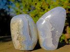Polished Blue Lace Agate Standing Display Pieces x 6 From Nsanje, Malawi - Toprock Gemstones and Minerals 