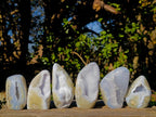 Polished Blue Lace Agate Standing Display Pieces x 6 From Nsanje, Malawi - Toprock Gemstones and Minerals 