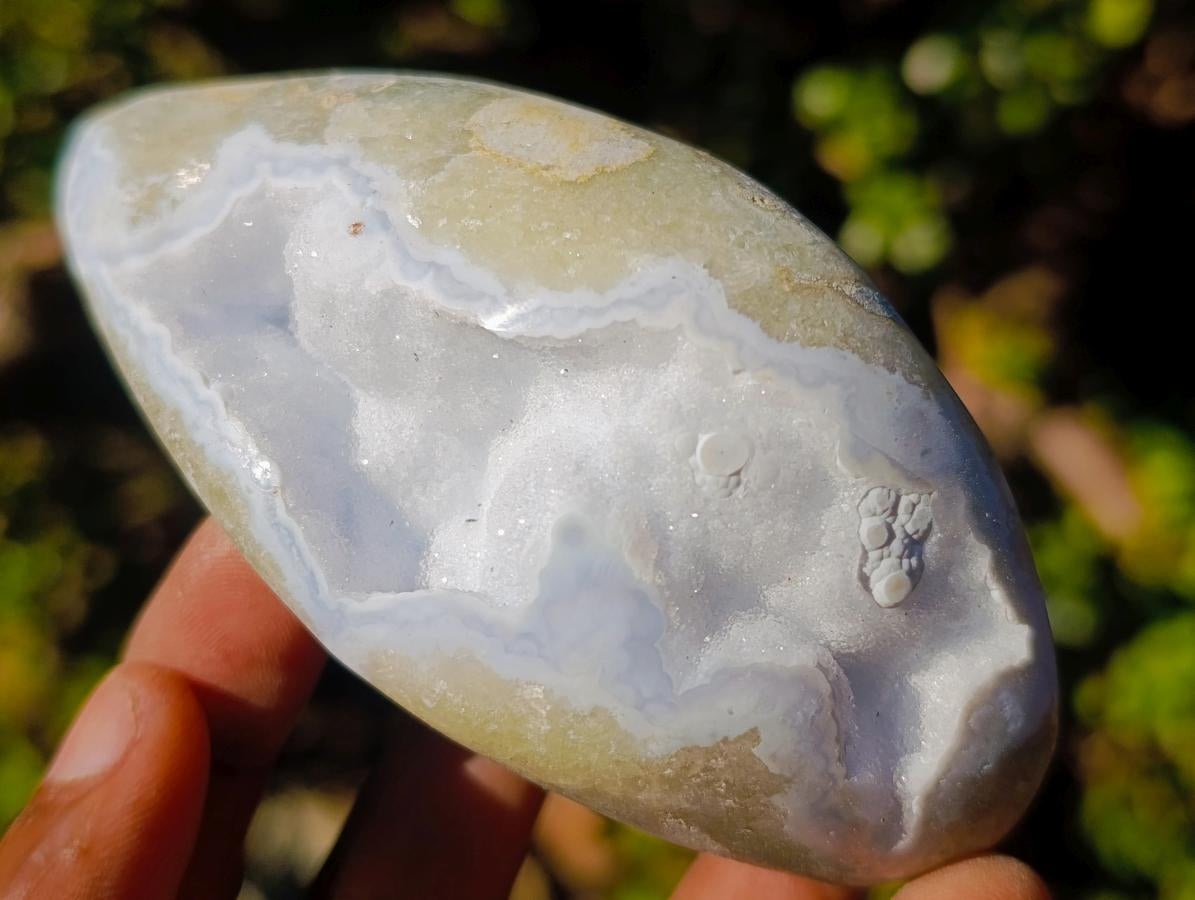 Polished Blue Lace Agate Standing Display Pieces x 6 From Nsanje, Malawi - Toprock Gemstones and Minerals 
