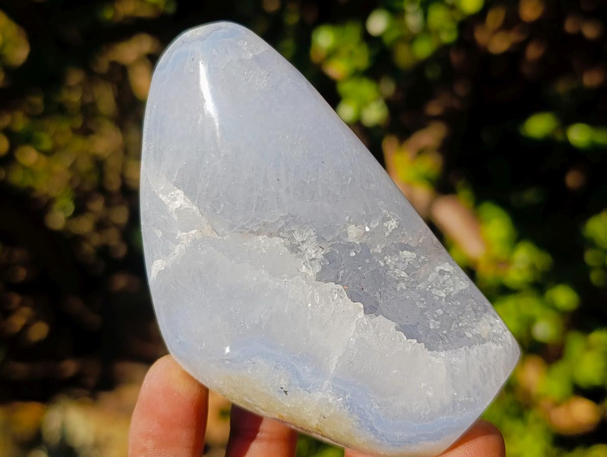 Polished Blue Lace Agate Standing Display Pieces x 6 From Nsanje, Malawi - Toprock Gemstones and Minerals 