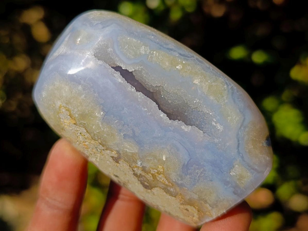 Polished Blue Lace Agate Standing Display Pieces x 6 From Nsanje, Malawi - Toprock Gemstones and Minerals 