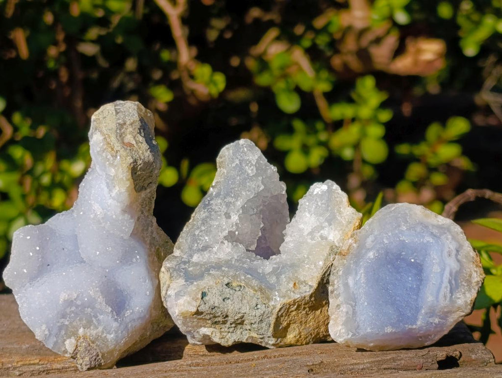Natural Small Blue Lace Agate Specimens x 24 From Nsanje, Malawi - Toprock Gemstones and Minerals 