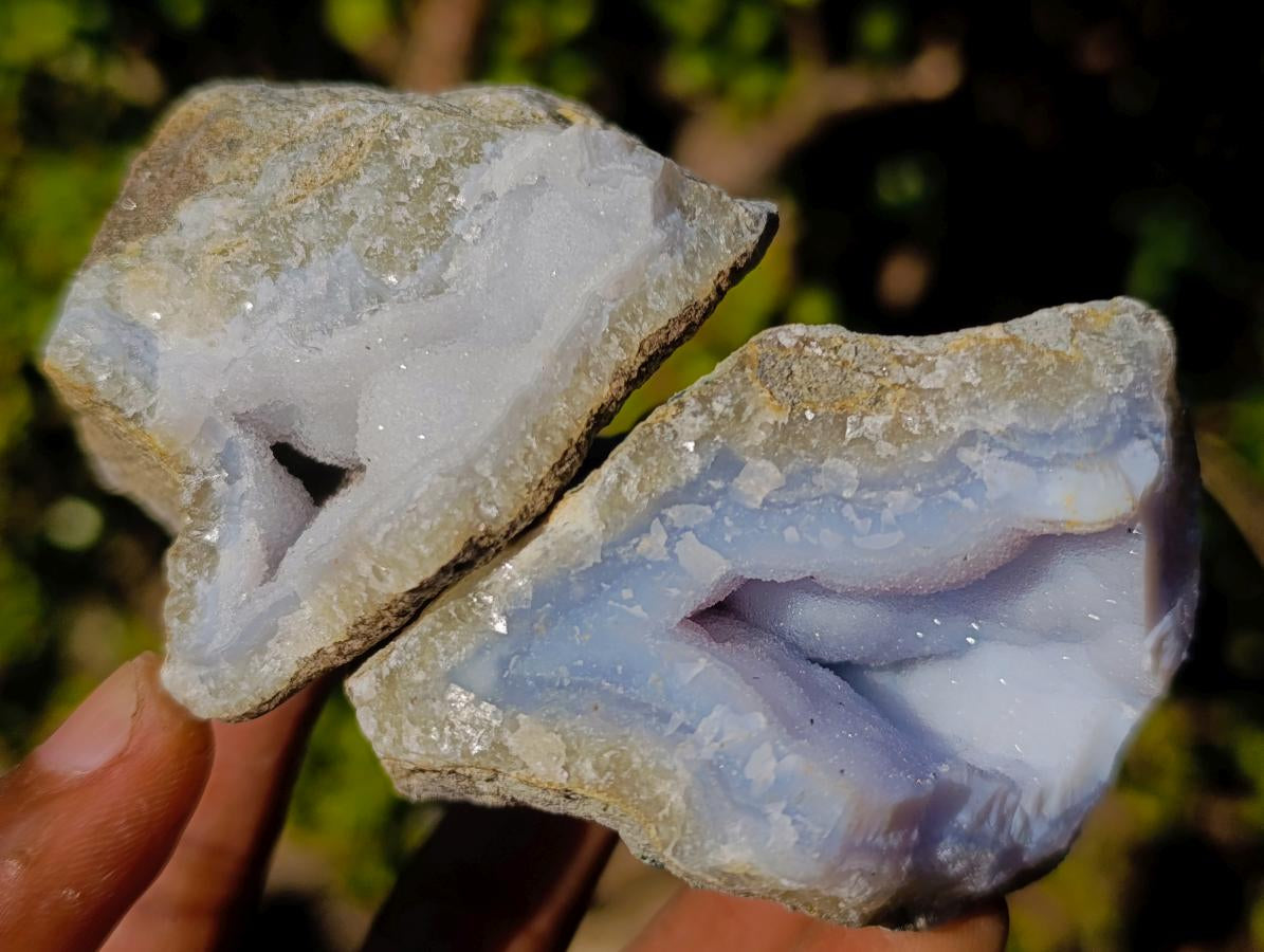 Natural Small Blue Lace Agate Specimens x 24 From Nsanje, Malawi - Toprock Gemstones and Minerals 