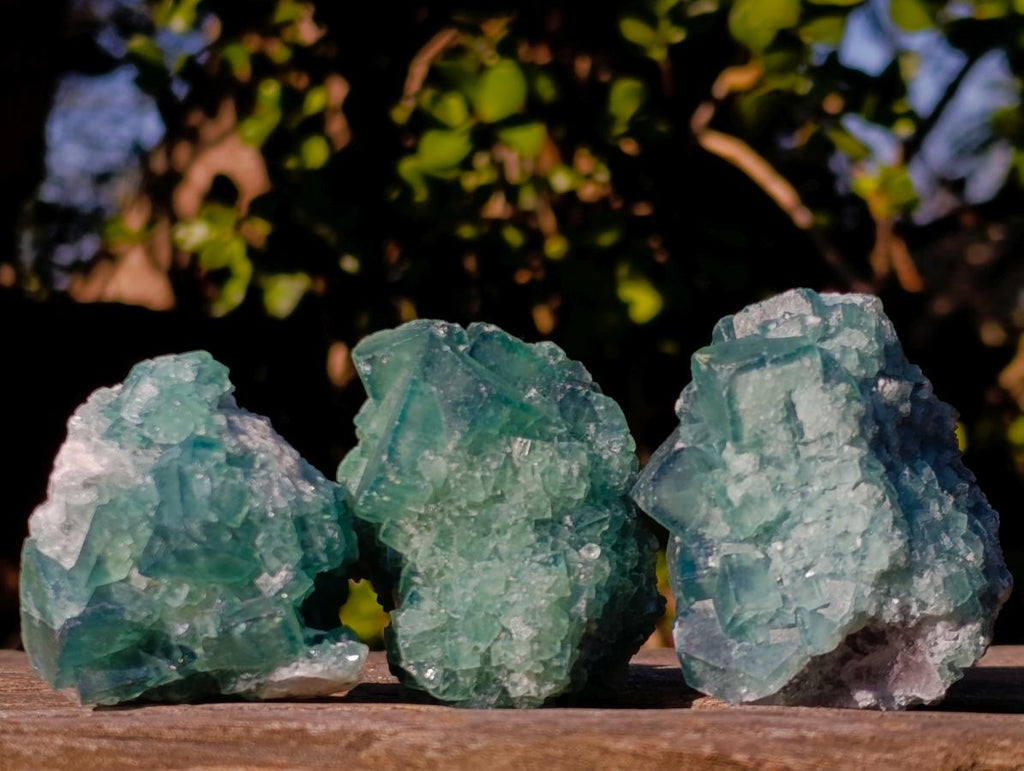 Natural Green Cubic Fluorite Specimens x 16 From Mandrosonoro, Madagascar - Toprock Gemstones and Minerals 