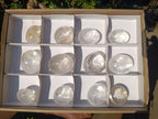 Polished Clear Quartz Palm Stones x 12 From Madagascar - Toprock Gemstones and Minerals 