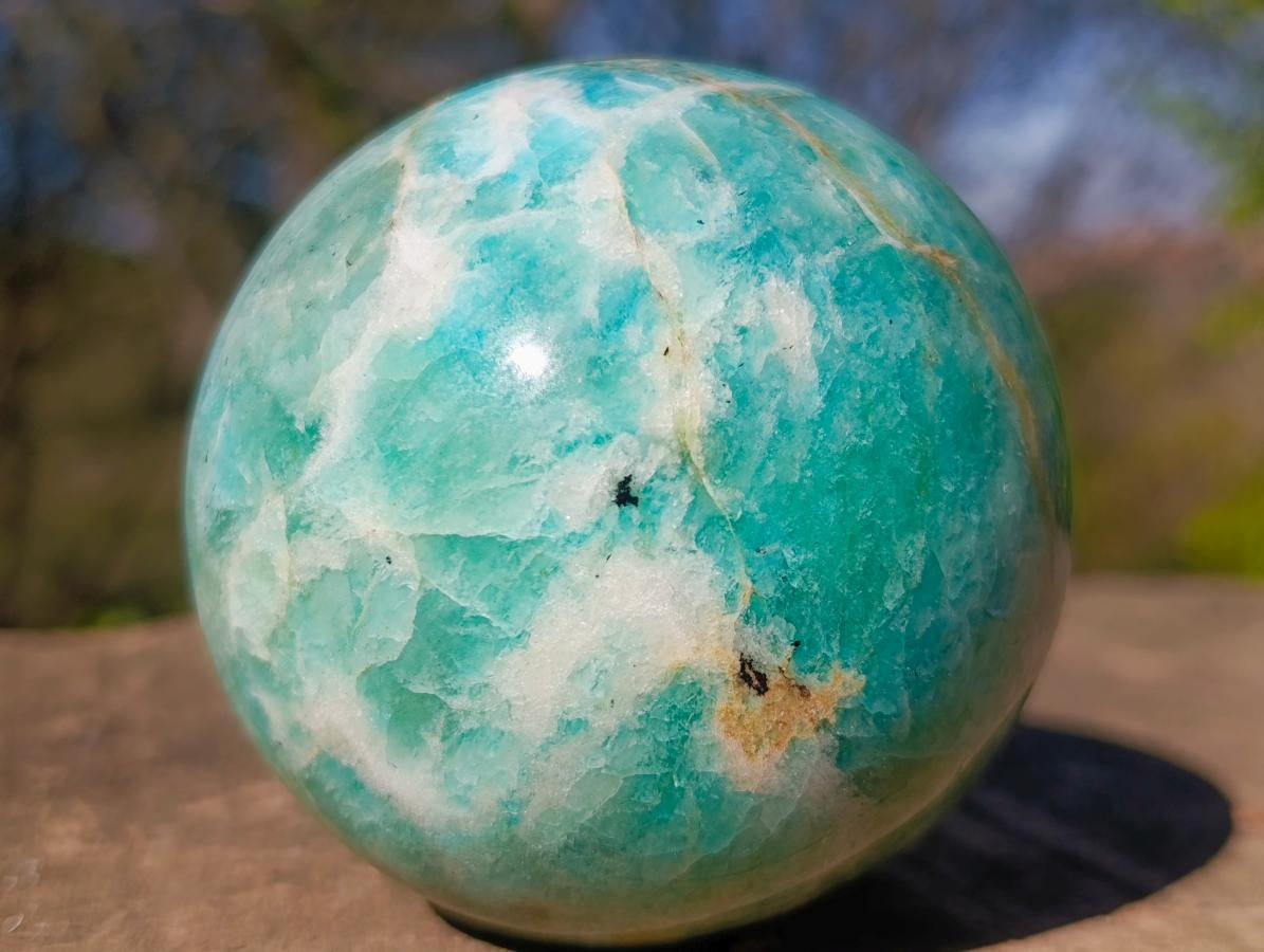Polished Amazonite Spheres x 2 From Madagascar - Toprock Gemstones and Minerals 