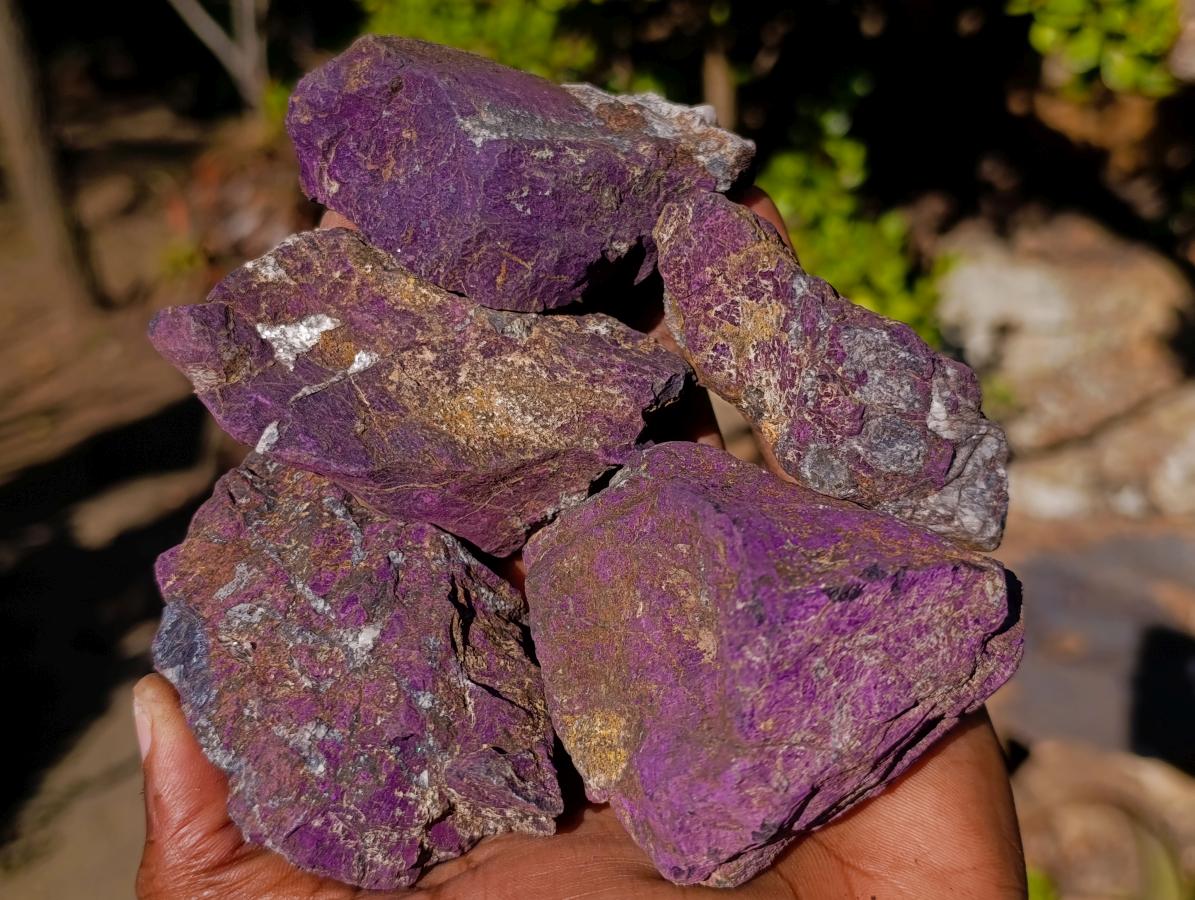 Natural Metallic Cobbed Purpurite Specimens x 12 From Erongo, Namibia - Toprock Gemstones and Minerals 