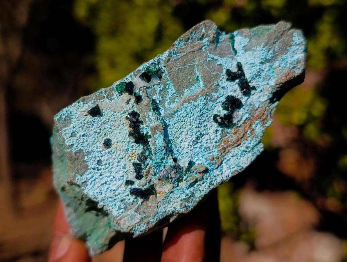 Natural Cabinet Sized Drusy Coated Chrysocolla Specimens x 3 From Lupoto Mine, Congo - Toprock Gemstones and Minerals 