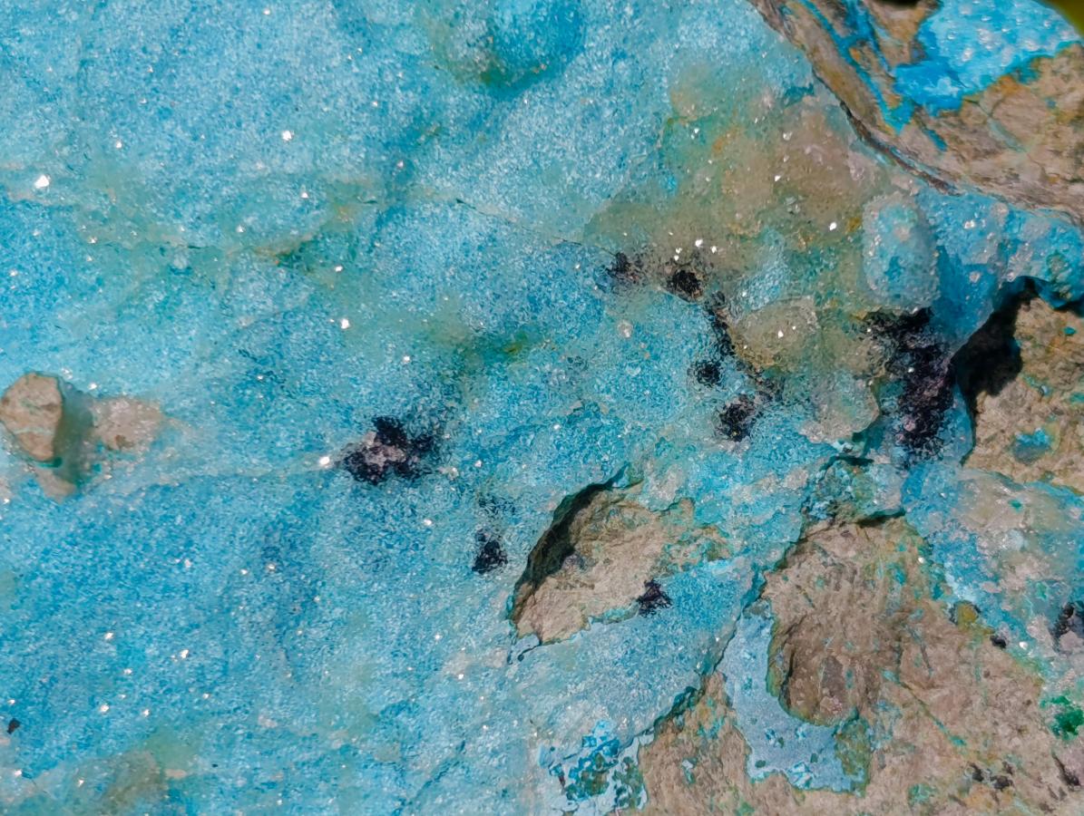 Natural Cabinet Sized Drusy Coated Chrysocolla Specimens x 3 From Lupoto Mine, Congo - Toprock Gemstones and Minerals 