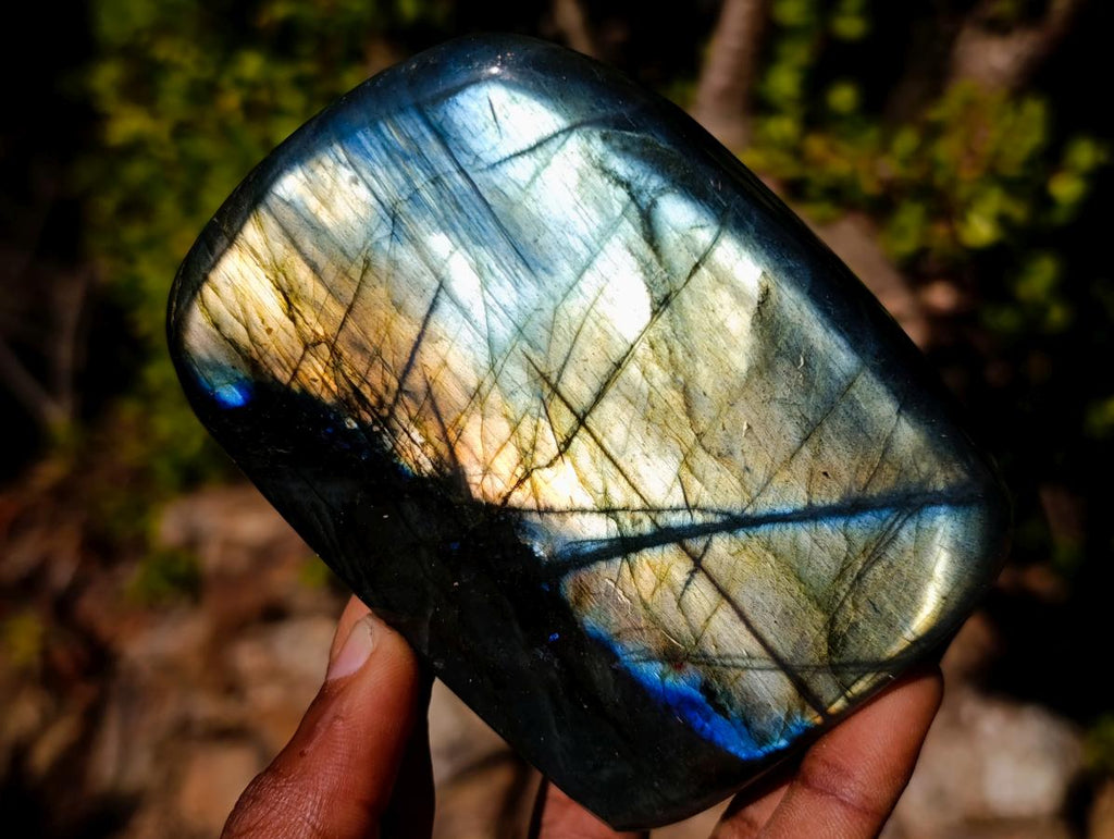 Polished Labradorite Standing Display Pieces x 3 From Madagascar - Toprock Gemstones and Minerals 