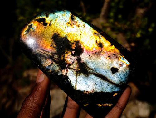 Polished Labradorite Standing Display Pieces x 3 From Madagascar - Toprock Gemstones and Minerals 