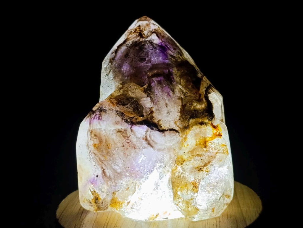 Polished Smokey Window Amethyst Crystals x 3 From Akansobe, Madagascar - Toprock Gemstones and Minerals 