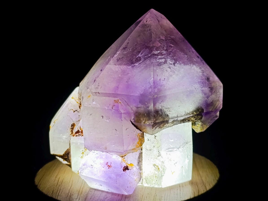 Polished Smokey Window Amethyst Crystals x 3 From Akansobe, Madagascar - Toprock Gemstones and Minerals 