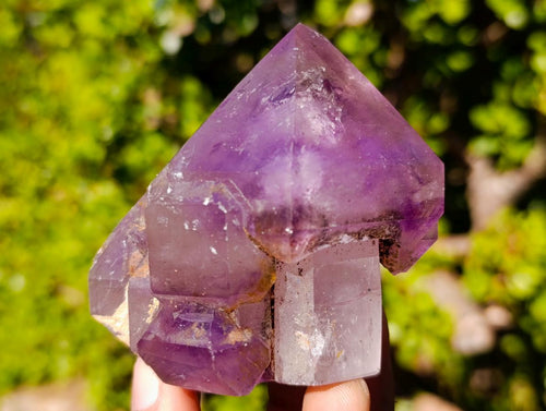 Polished Smokey Window Amethyst Crystals x 3 From Akansobe, Madagascar - Toprock Gemstones and Minerals 