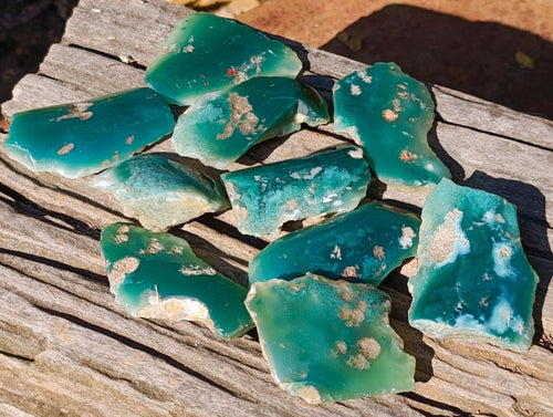 Polished on One Side Mtorolite Chrysoprase Slices x 24 From Mutorashanga, Zimbabwe - Toprock Gemstones and Minerals 