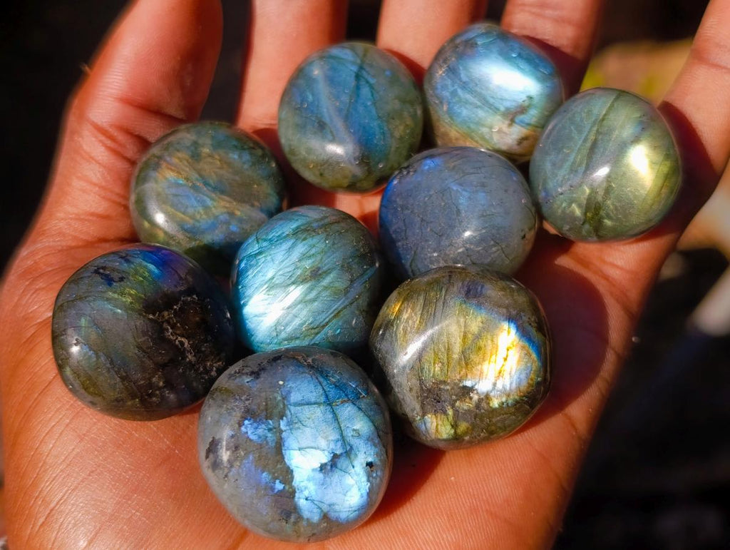 Polished Rounded Labradorite Free Forms x 70 From Madagascar - Toprock Gemstones and Minerals 