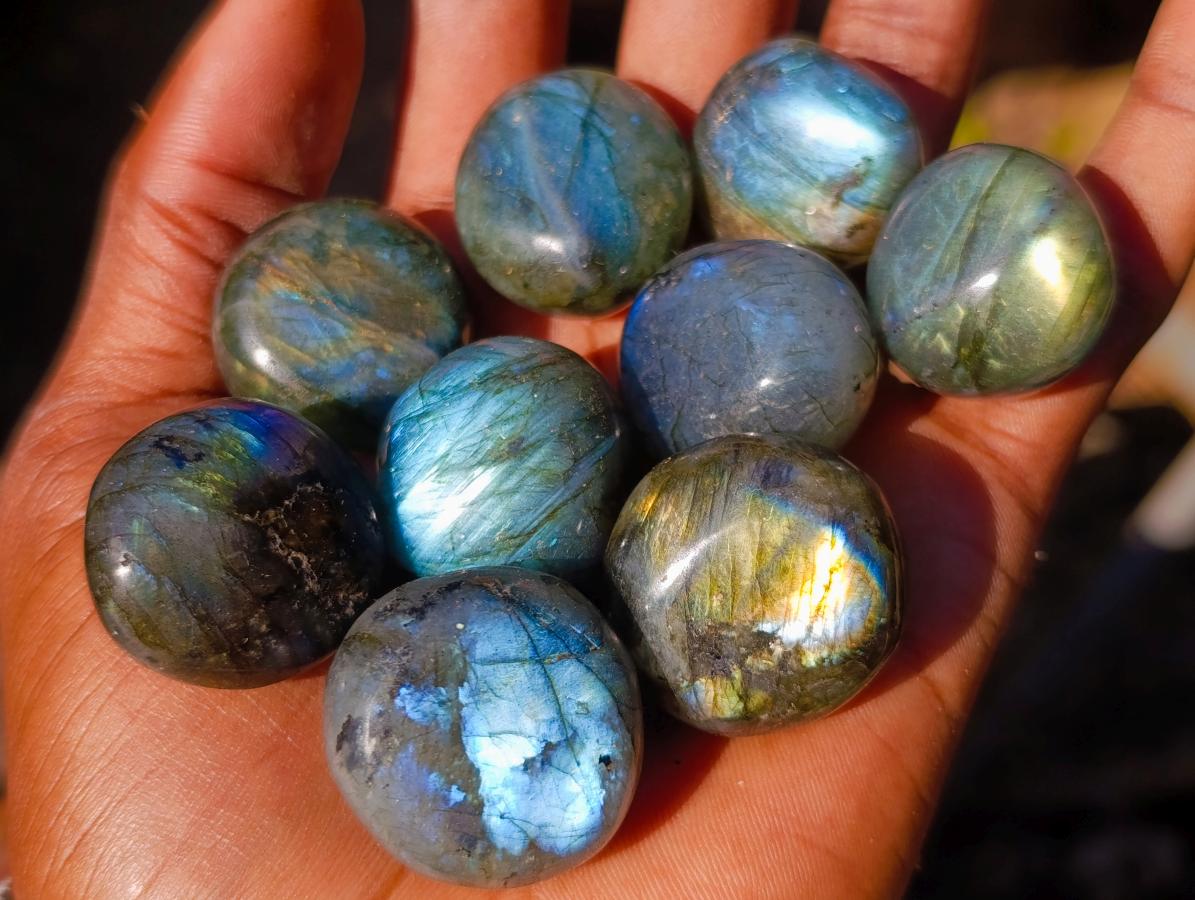 Polished Rounded Labradorite Free Forms x 70 From Madagascar - Toprock Gemstones and Minerals 