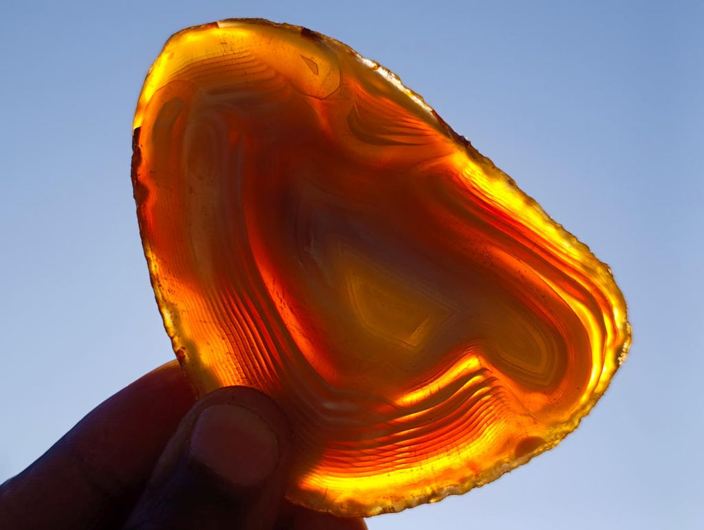 Polished Banded Agate Slices with Natural Edging x 12 From Madagascar - Toprock Gemstones and Minerals 