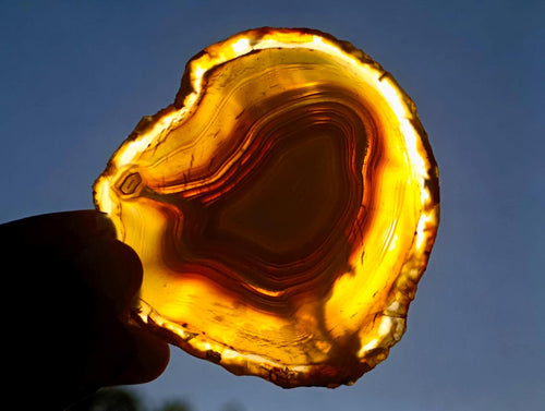Polished Banded Agate Slices with Natural Edging x 12 From Madagascar - Toprock Gemstones and Minerals 