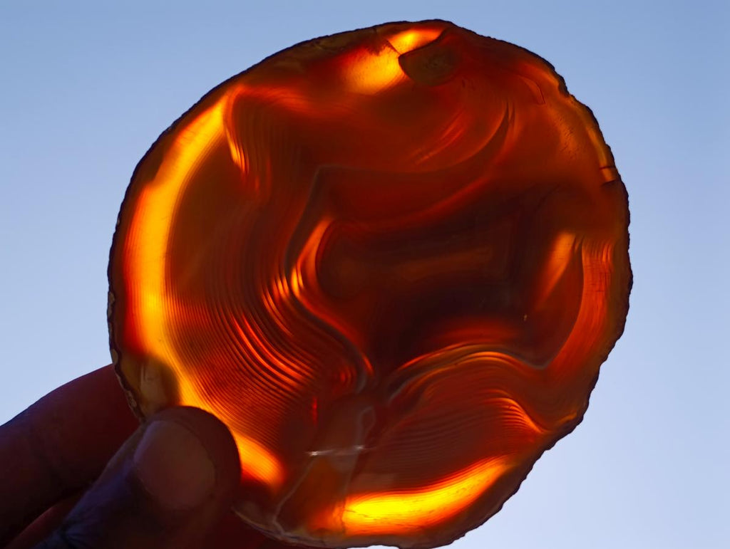 Polished Banded Agate Slices with Natural Edging x 12 From Madagascar - Toprock Gemstones and Minerals 