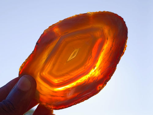 Polished Banded Agate Slices with Natural Edging x 12 From Madagascar - Toprock Gemstones and Minerals 