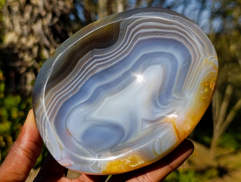 Polished Banded Agate Bowls x 2 From Madagascar - Toprock Gemstones and Minerals 