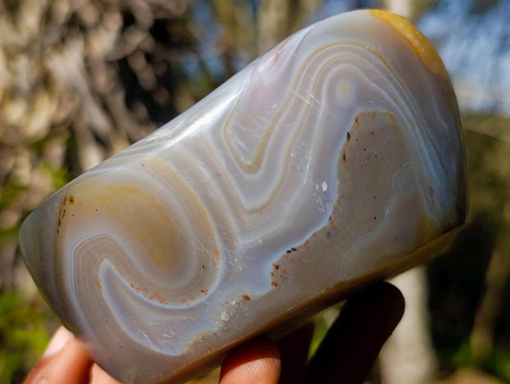 Polished Banded Agate Bowls x 2 From Madagascar - Toprock Gemstones and Minerals 
