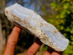 Natural Blue Lace Agate Crystalline Plate Specimens x 2 From Namibia - Toprock Gemstones and Minerals 