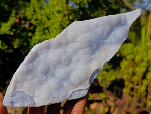 Natural Blue Lace Agate Crystalline Plate Specimens x 2 From Namibia - Toprock Gemstones and Minerals 