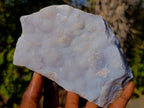 Natural Blue Lace Agate Crystalline Plate Specimens x 2 From Namibia - Toprock Gemstones and Minerals 