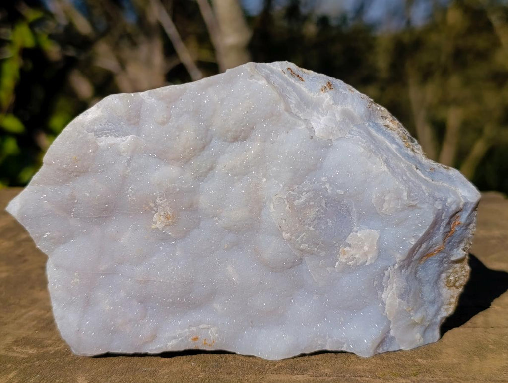 Natural Blue Lace Agate Crystalline Plate Specimens x 2 From Namibia - Toprock Gemstones and Minerals 