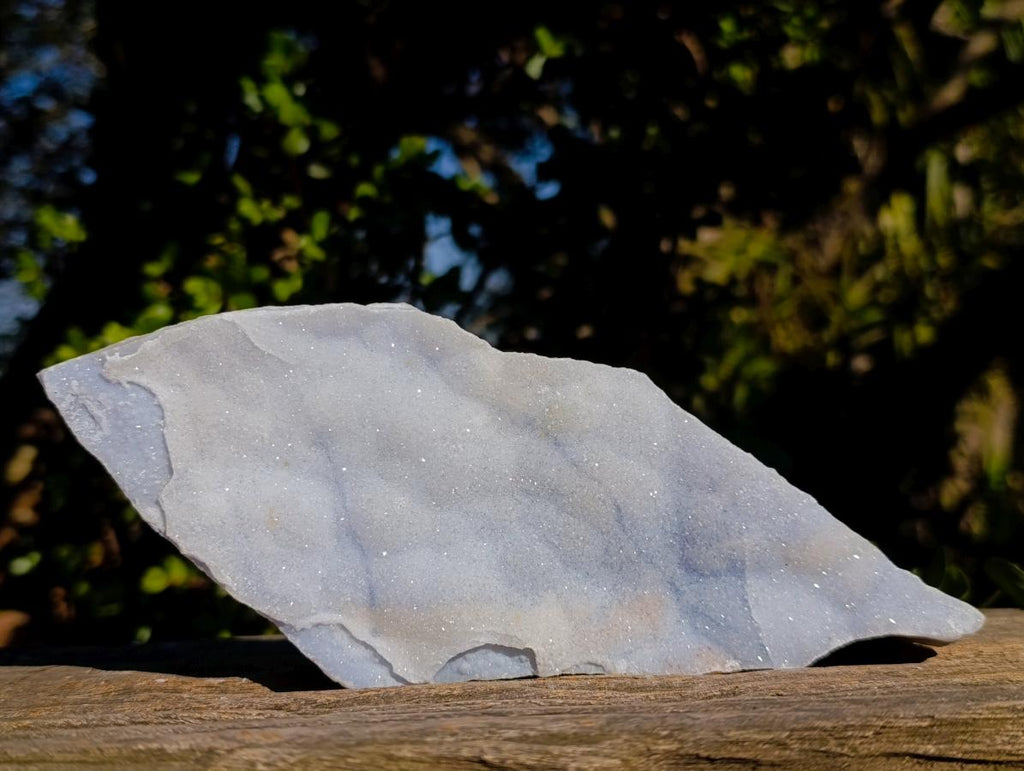 Natural Blue Lace Agate Crystalline Plate Specimens x 2 From Namibia - Toprock Gemstones and Minerals 