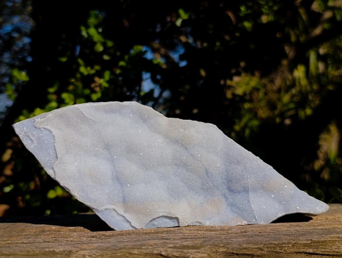 Natural Blue Lace Agate Crystalline Plate Specimens x 2 From Namibia - Toprock Gemstones and Minerals 