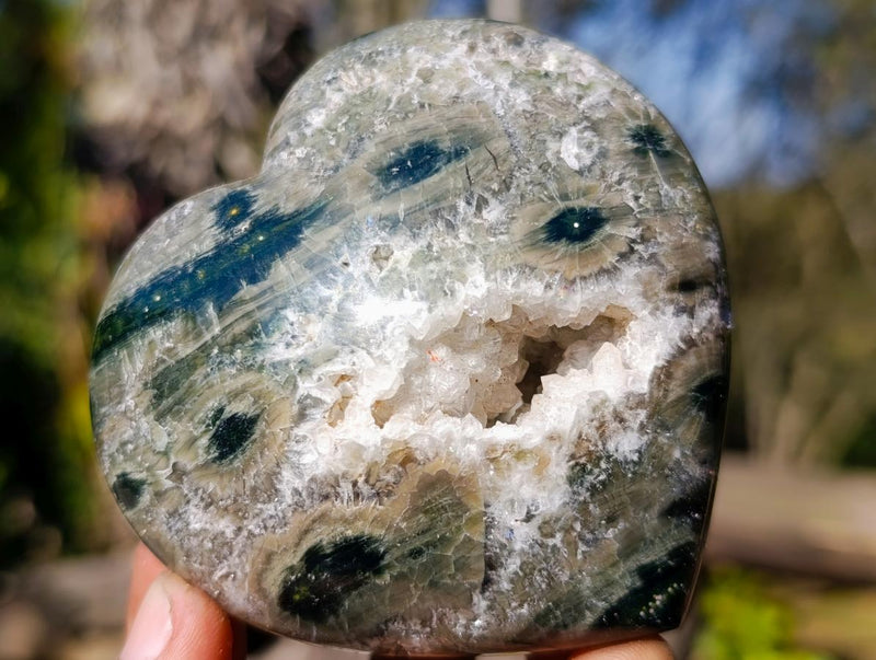 Polished Ocean Jasper Hearts x 5 From Northwest Coast, Madagascar - Toprock Gemstones and Minerals 