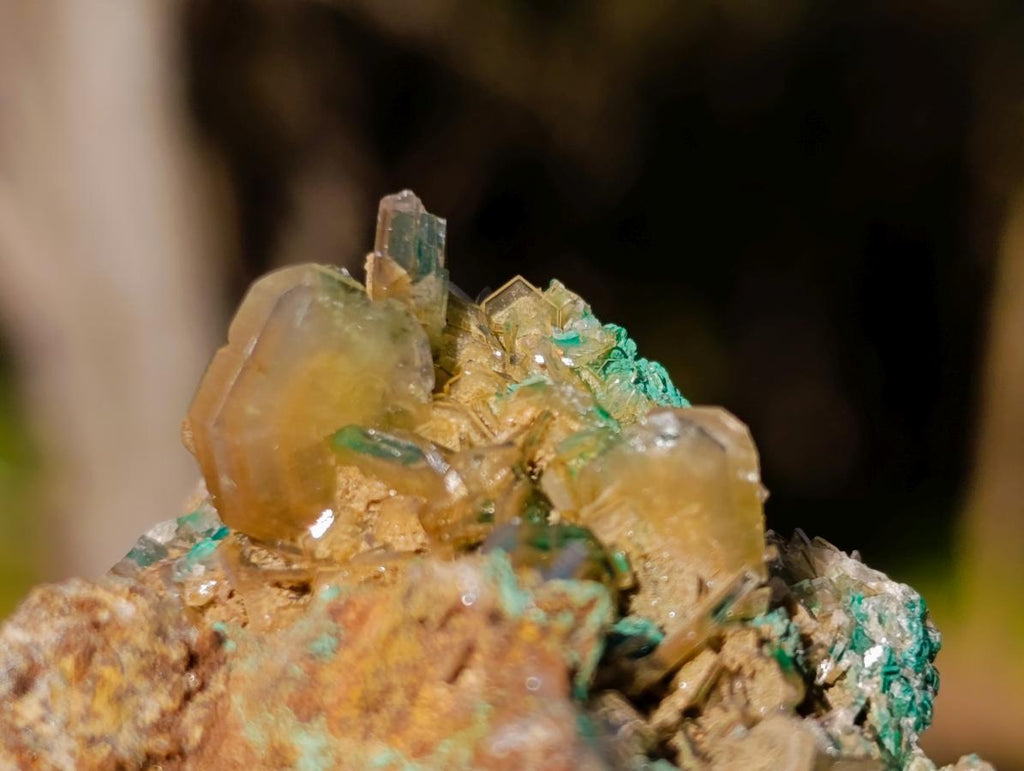 Natural Rare Bladed Barite Specimens with Malachite x 6 From Shangulowé Mine, Congo - Toprock Gemstones and Minerals 