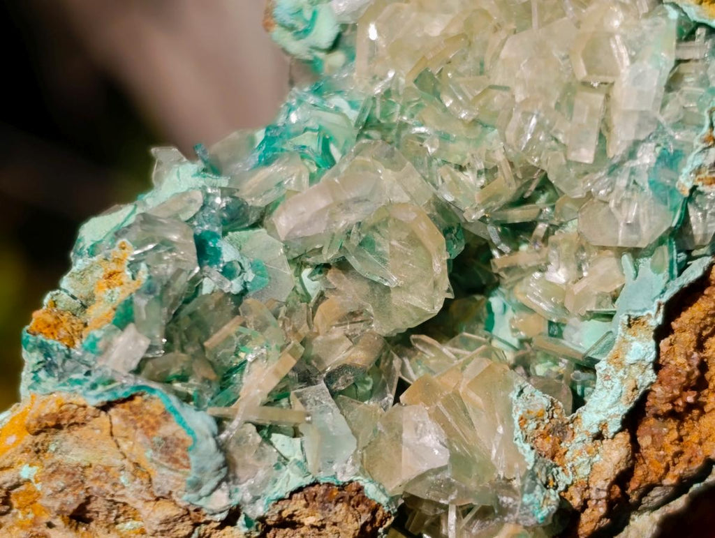 Natural Rare Bladed Barite Specimens with Malachite x 6 From Shangulowé Mine, Congo - Toprock Gemstones and Minerals 