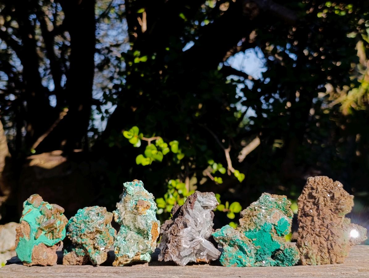 Natural Rare Bladed Barite Specimens with Malachite x 6 From Shangulowé Mine, Congo - Toprock Gemstones and Minerals 