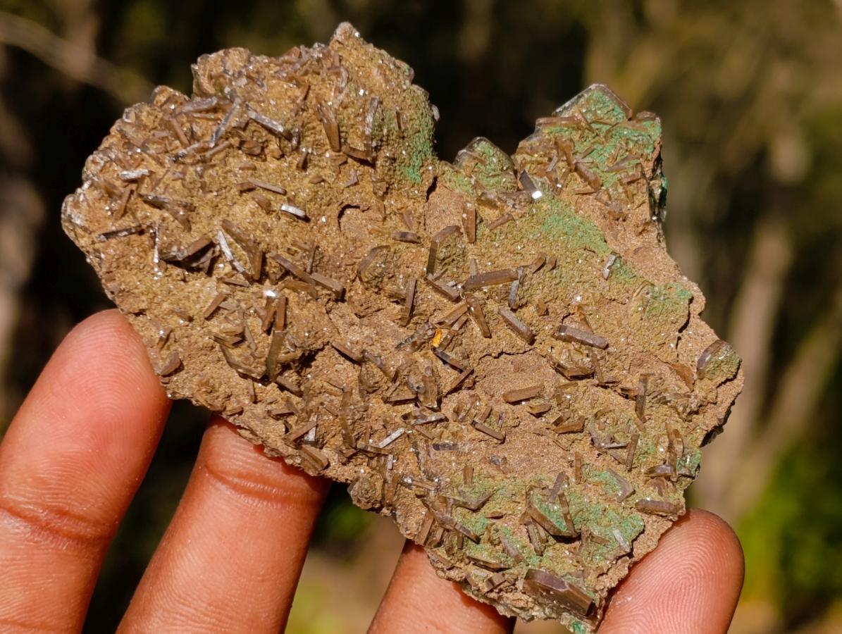 Natural Rare Bladed Barite Specimens with Malachite x 6 From Shangulowé Mine, Congo - Toprock Gemstones and Minerals 