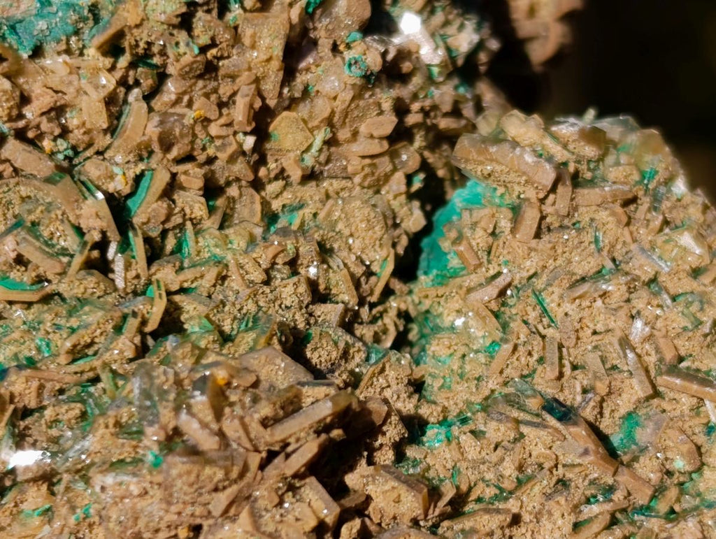 Natural Rare Bladed Barite Specimens with Malachite x 6 From Shangulowé Mine, Congo - Toprock Gemstones and Minerals 