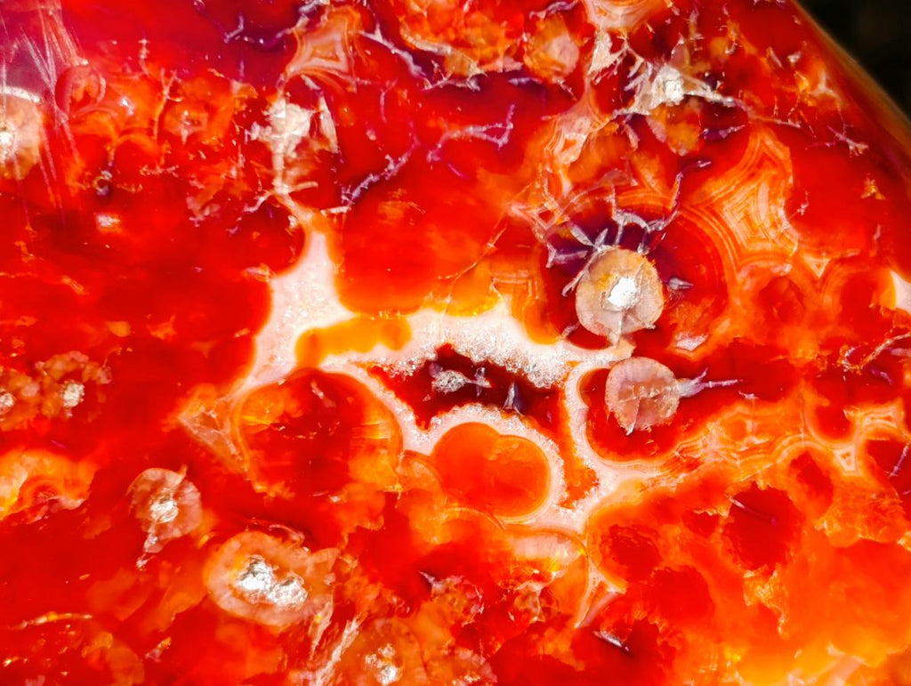Polished Carnelian Agate Gemstone Flames x 3 From Madagascar - Toprock Gemstones and Minerals 