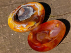 Polished Carnelian Agate Gemstone Bowls x 12 From Madagascar - Toprock Gemstones and Minerals 