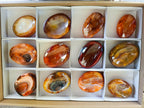 Polished Carnelian Agate Gemstone Bowls x 12 From Madagascar - Toprock Gemstones and Minerals 