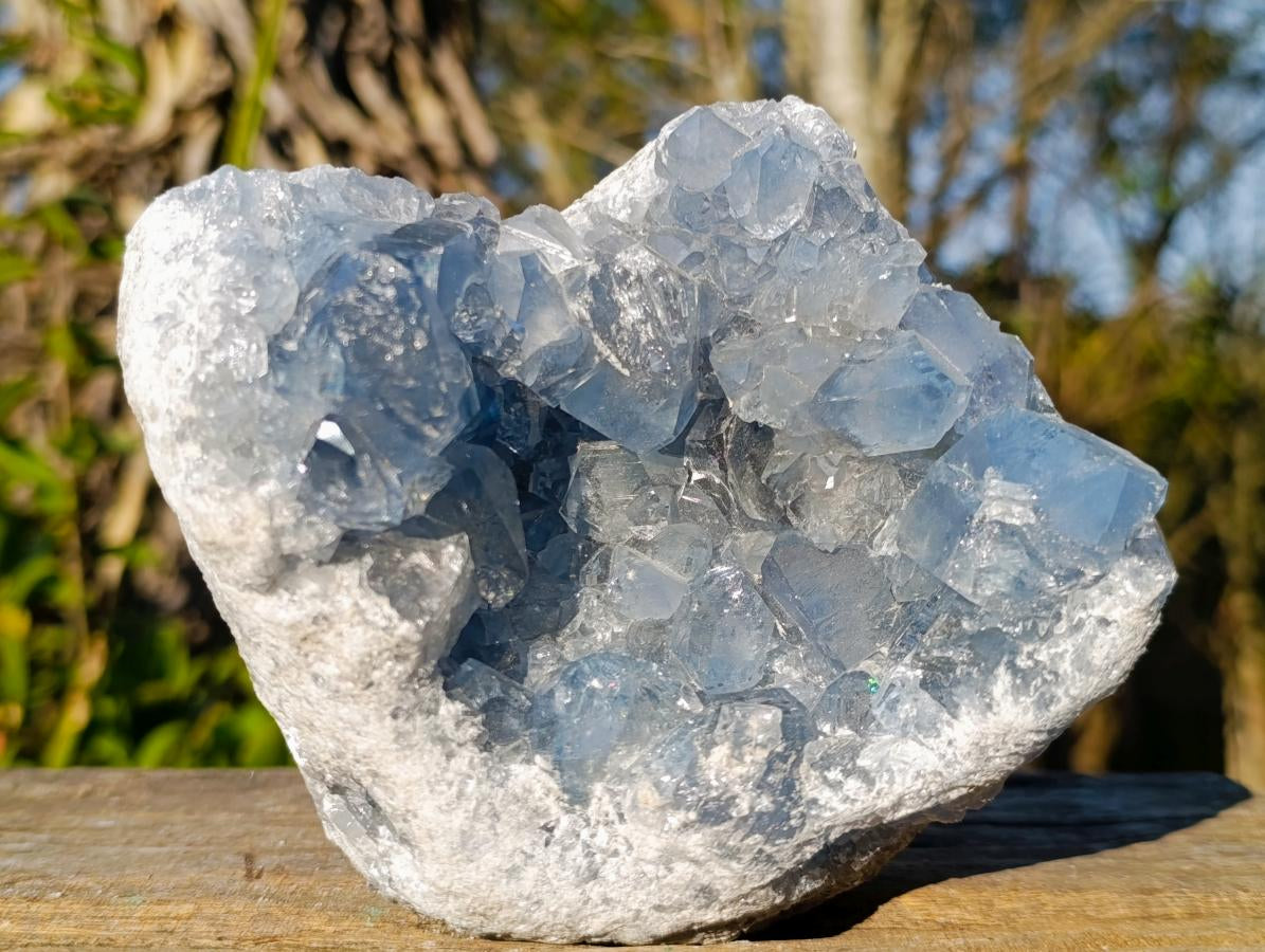 Natural Blue Celestite Specimens x 2 From Sakoany, Madagascar - Toprock Gemstones and Minerals 