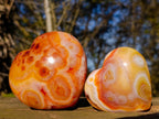 Polished Carnelian Agate Gemstone Hearts x 4 From Madagascar - Toprock Gemstones and Minerals 