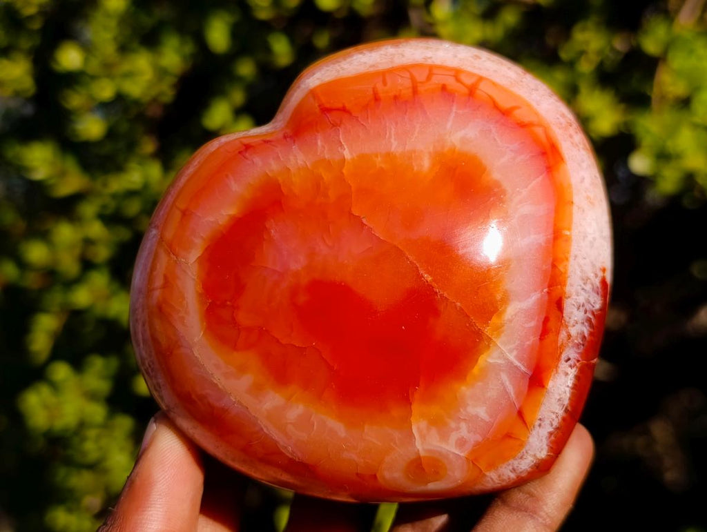 Polished Carnelian Agate Gemstone Hearts x 4 From Madagascar - Toprock Gemstones and Minerals 