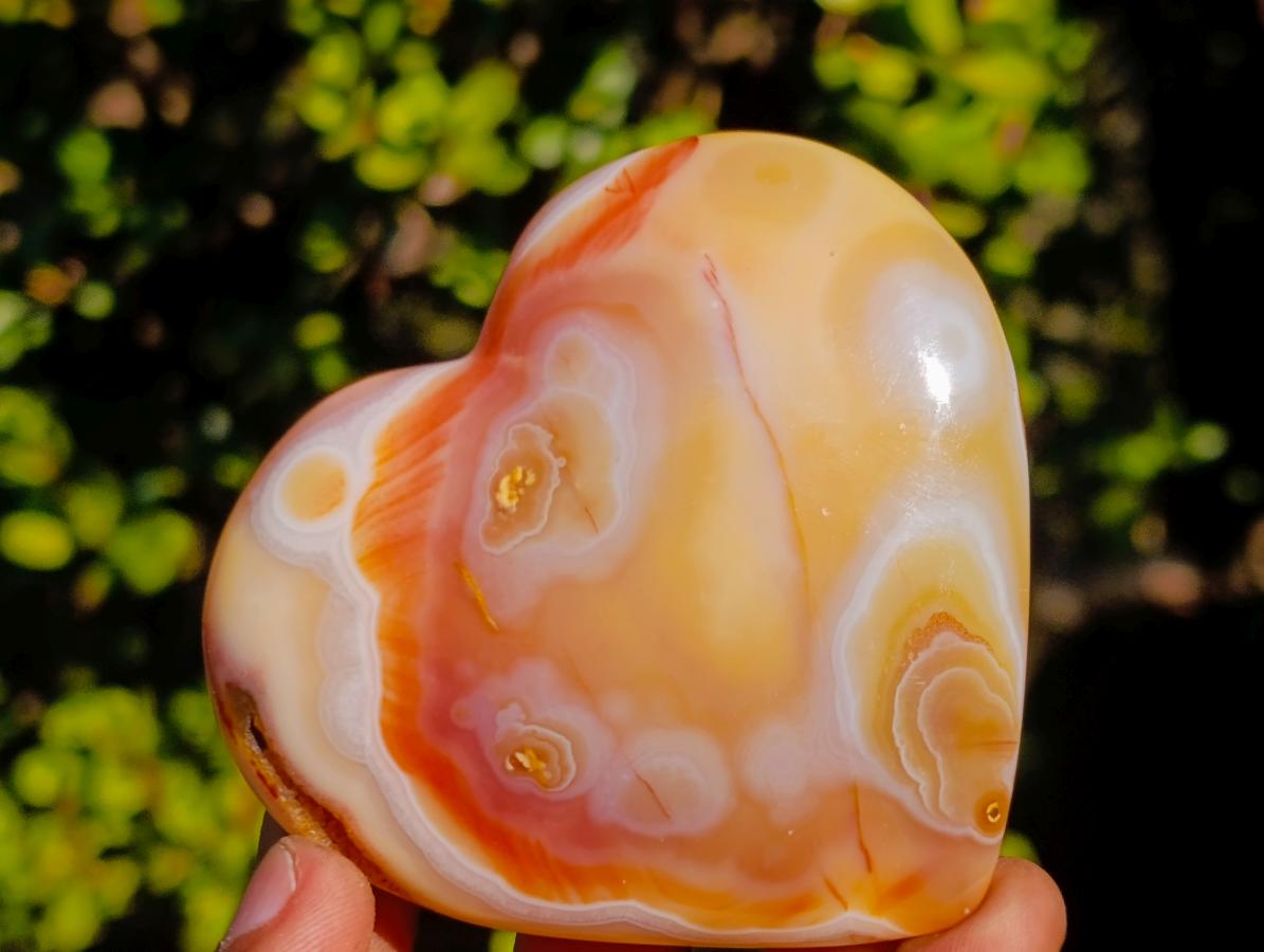 Polished Carnelian Agate Gemstone Hearts x 4 From Madagascar - Toprock Gemstones and Minerals 