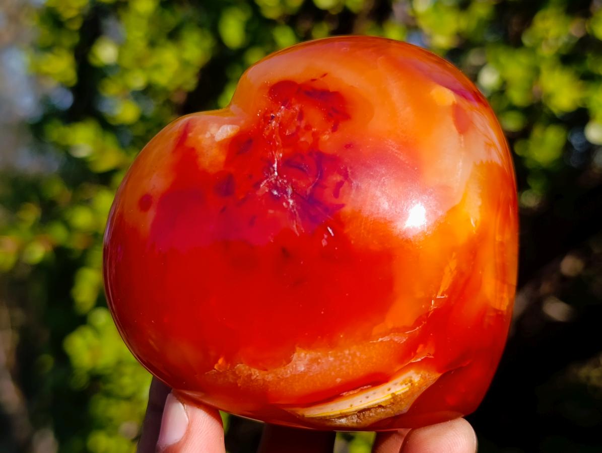 Polished Carnelian Agate Gemstone Hearts x 4 From Madagascar - Toprock Gemstones and Minerals 