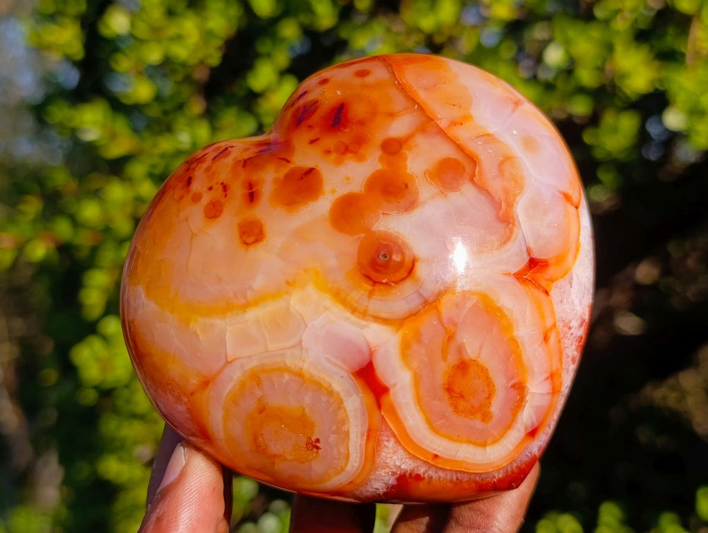 Polished Carnelian Agate Gemstone Hearts x 4 From Madagascar - Toprock Gemstones and Minerals 